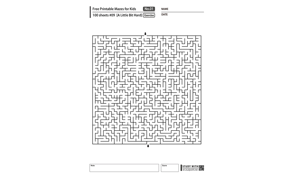 [A bit hard] Free Printable Mazes for Kids 100 sheets #09