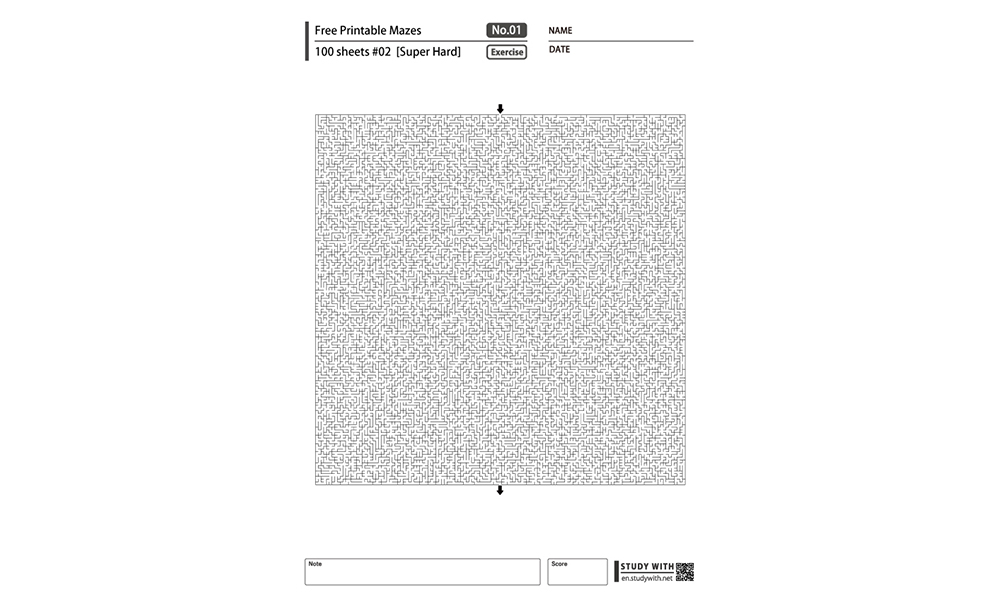 [Super Hard] Free Printable Mazes for Kids 100 Sheets #2