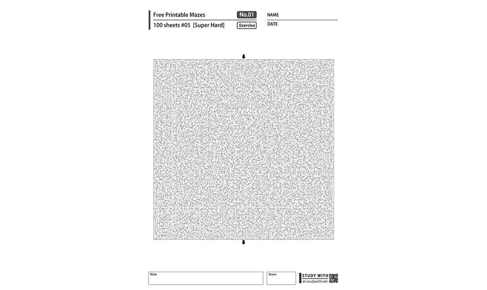[Super Hard] Free Printable Mazes for Kids 100 Sheets #5