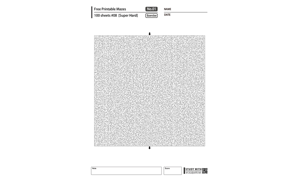 [Super Hard] Free Printable Mazes for Kids 100 Sheets #8