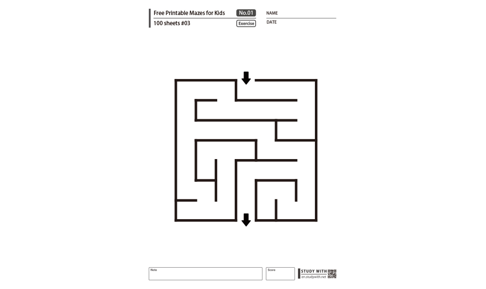 [Easy] Free Printable Mazes for Kids 100 sheets #03