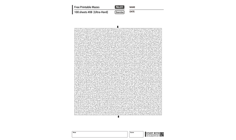 [Ultra-Hard] Free Printable Mazes for Kids 100 Sheets #8