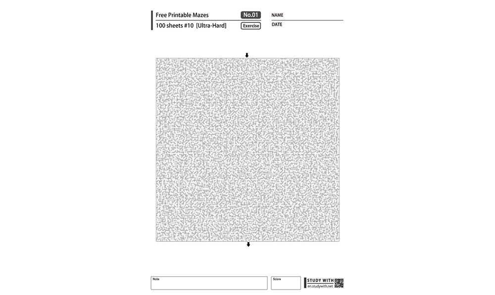 [Ultra-Hard] Free Printable Mazes for Kids 100 Sheets #10