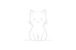 猫の塗り絵『ふわふわ猫の夢の国』【子供向け図柄の無料ダウンロード】- 印刷・商用利用可