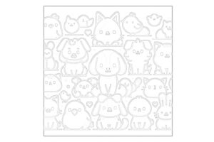 動物の塗り絵『動物の仲間たち』ドゥードゥルアート【図柄無料ダウンロード】- 印刷・商用利用可