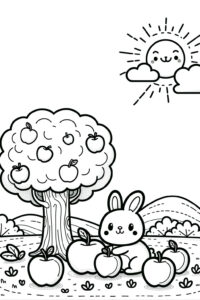 ウサギの塗り絵『うさぎのお出かけ』【子供向け図柄の無料ダウンロード】- 印刷・商用利用可