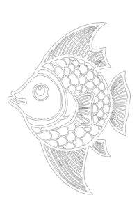 魚の塗り絵『幻想的な熱帯魚』【大人の塗り絵-図柄の無料ダウンロード】- 印刷・商用利用可