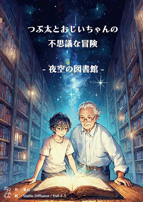 【無料】シニア向け大人の絵本 - つぶ太とおじいちゃんの不思議な冒険 - 夜空の図書館