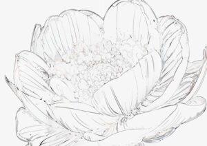 幻想世界の風景『優雅な花の瞬き』【塗り絵の無料ダウンロード】- 印刷・商用利用可