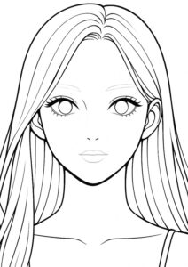 メイクアップ塗り絵『シンプルで美しい大人女性』【ぬりえ図柄の無料プリントダウンロード】