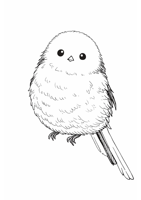 『ふわふわシマエナガ』鳥の塗り絵