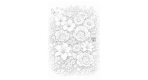 花・植物の塗り絵『フラワーコレクション』【大人の塗り絵-図柄の無料ダウンロード】